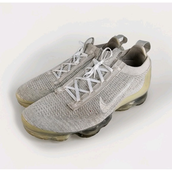 Nike Air Vapormax 2021 Flyknit Phantom White Gray Womens 11 Sneaker Shoe Air Pkt - Picture 1 of 12